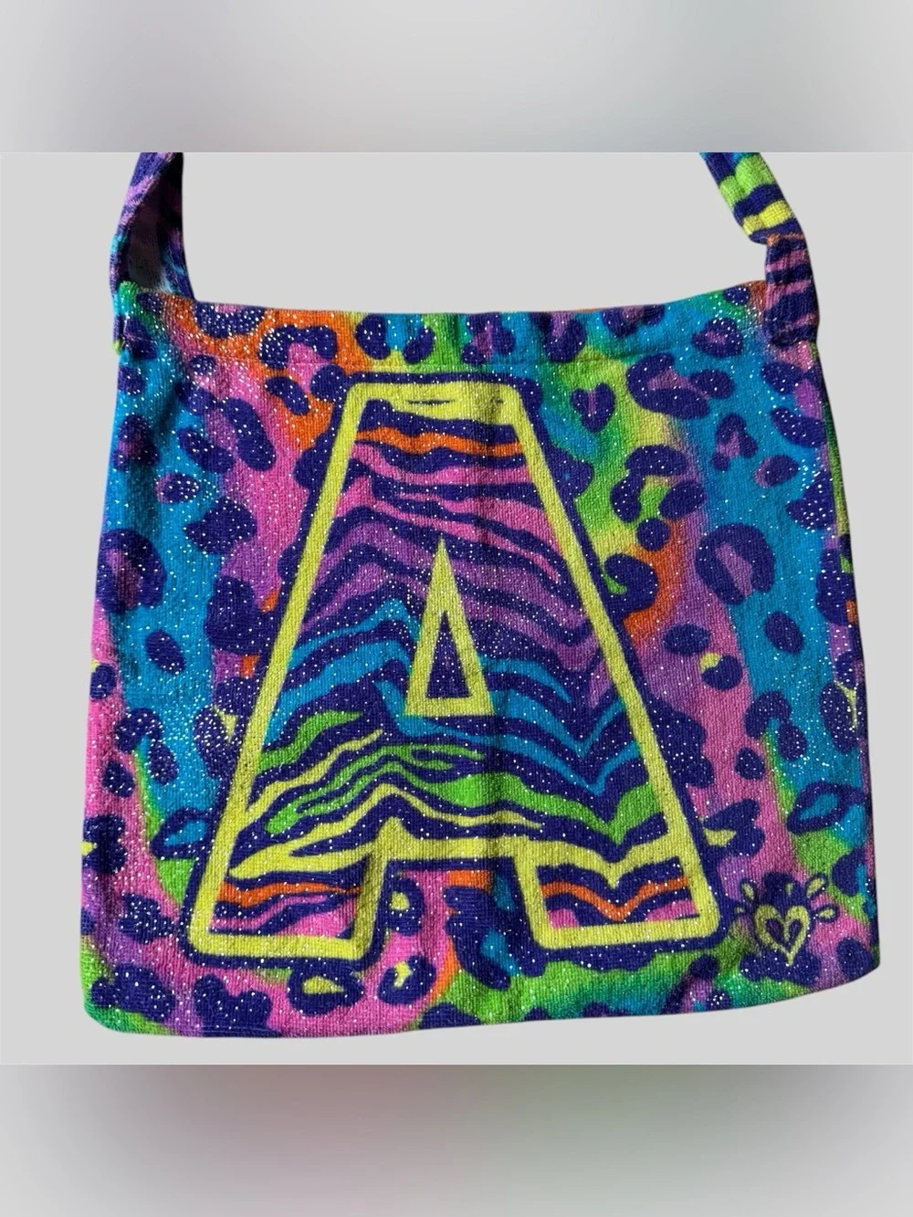Colorful Justice “A” Initial Beach Bag